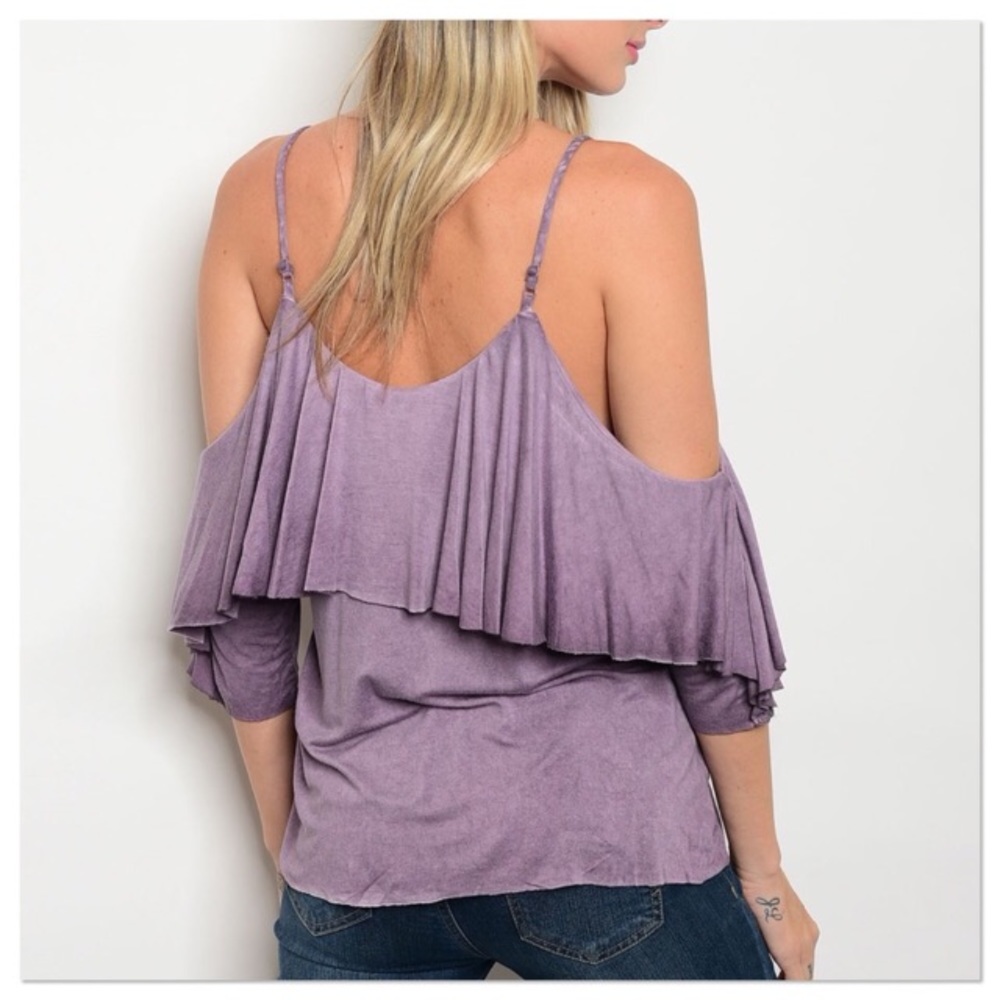 Cold Shoulder Ruffle Top - Small & Medium - Picture 3 of 7